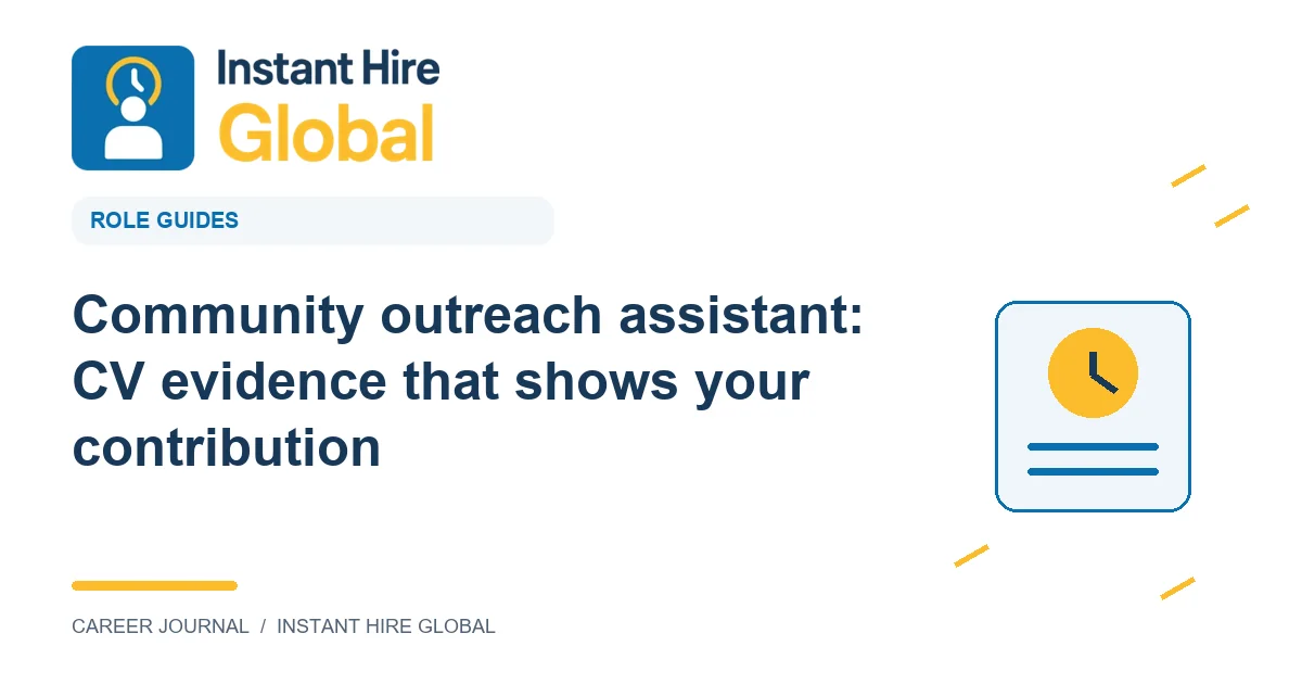 Community outreach assistant: CV evidence that shows your contribution
