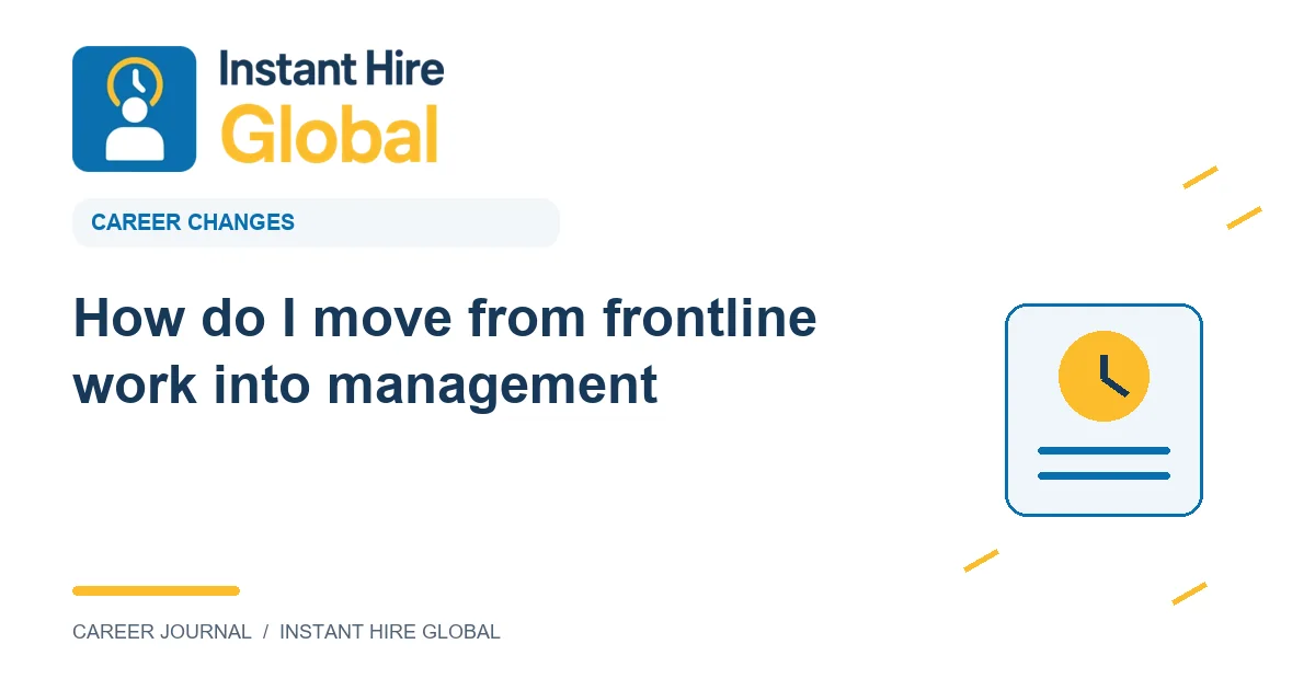 How do I move from frontline work into management?