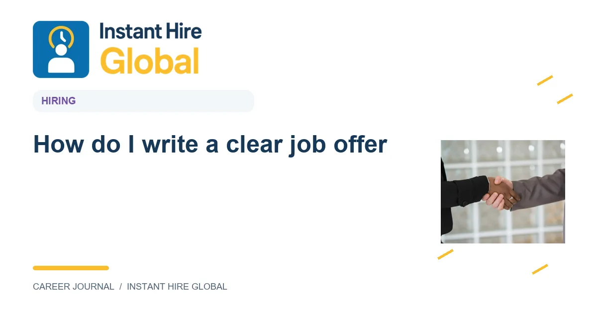 How do I write a clear job offer?