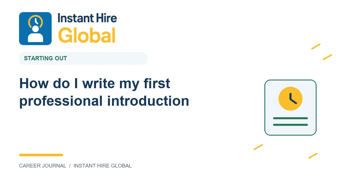 How do I write my first professional introduction?