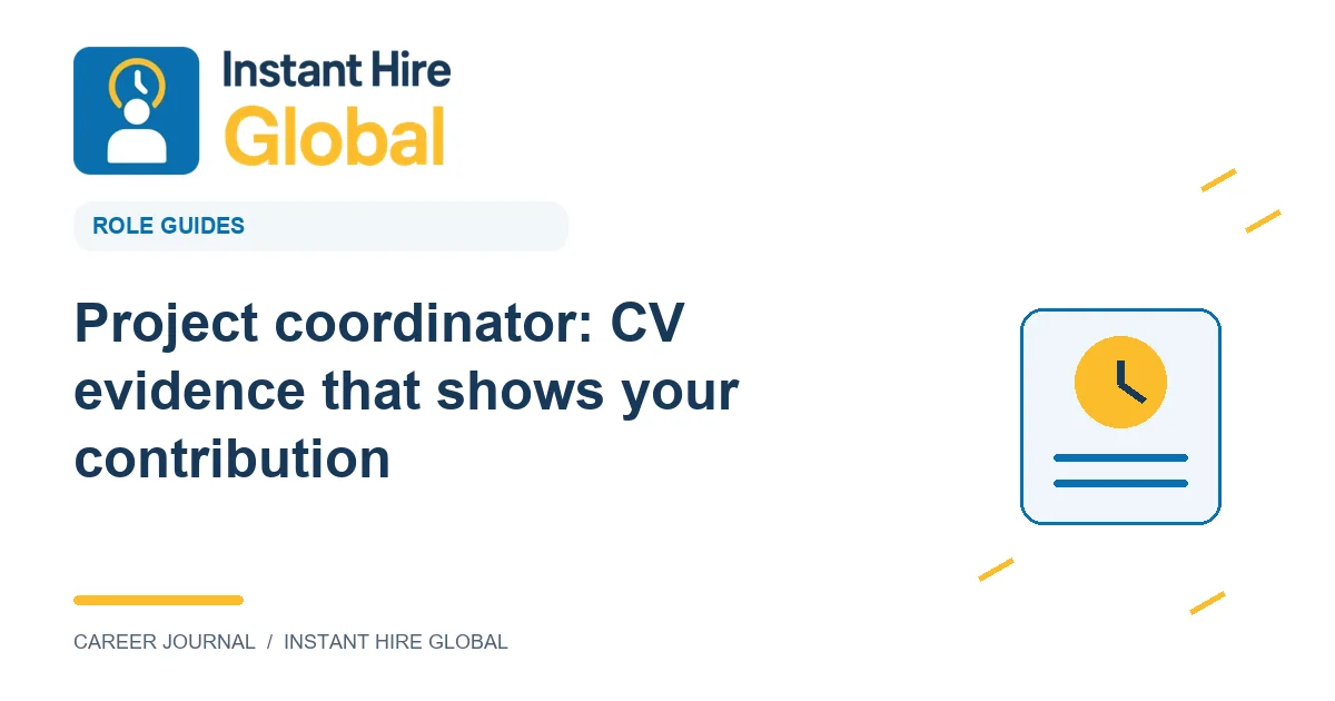Project coordinator: CV evidence that shows your contribution