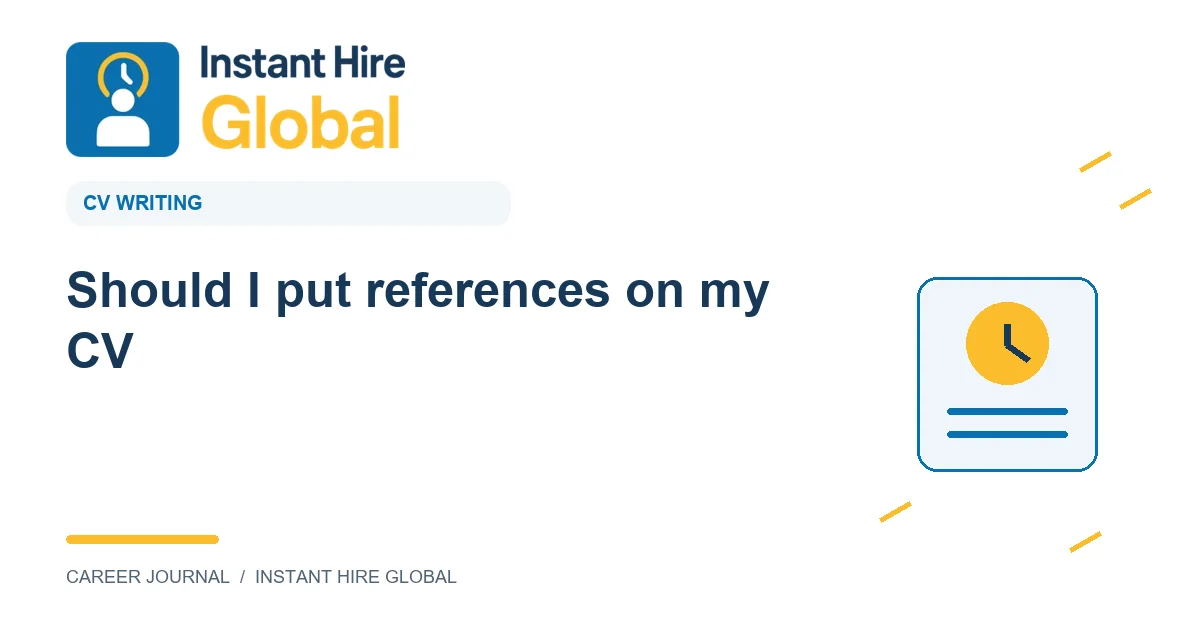 Should I put references on my CV?