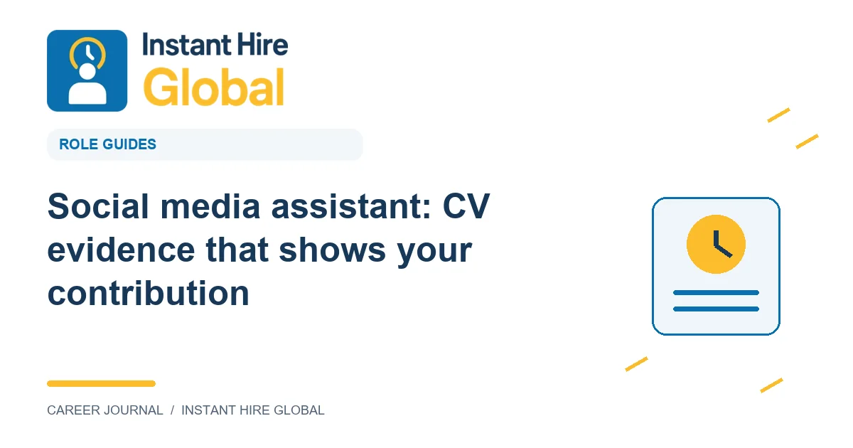 Social media assistant: CV evidence that shows your contribution