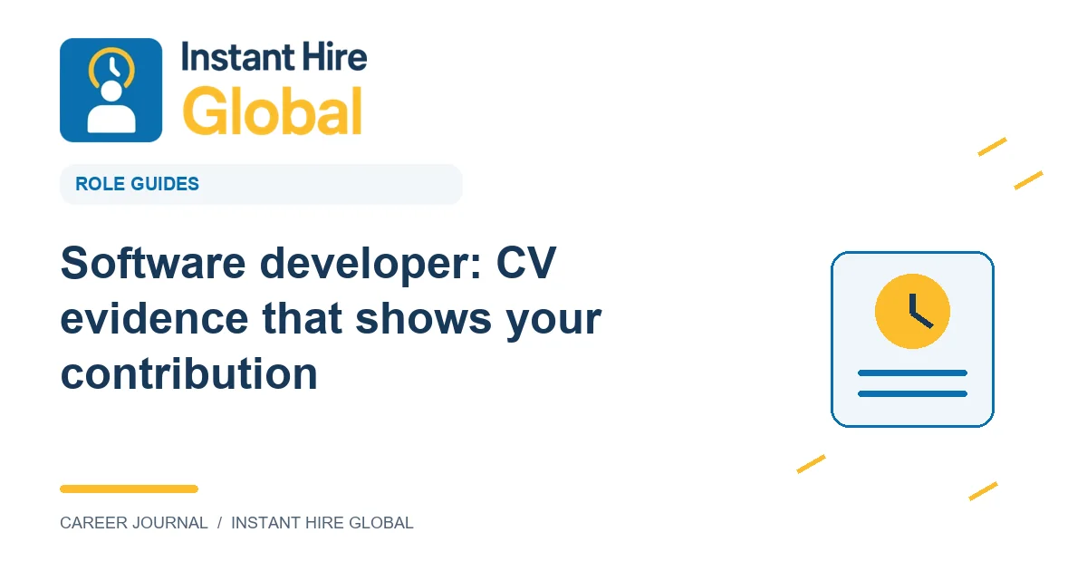 Software developer: CV evidence that shows your contribution