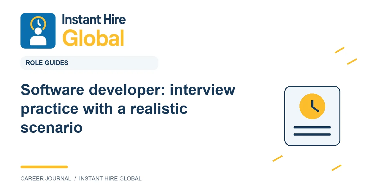 Software developer: interview practice with a realistic scenario
